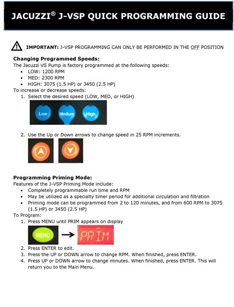 jacuzzi j vsp programming instructions